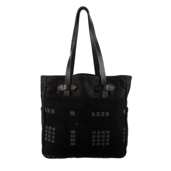 Filson Bags Filson Tote Bag Purse Twill Wool Leather Trim Gray